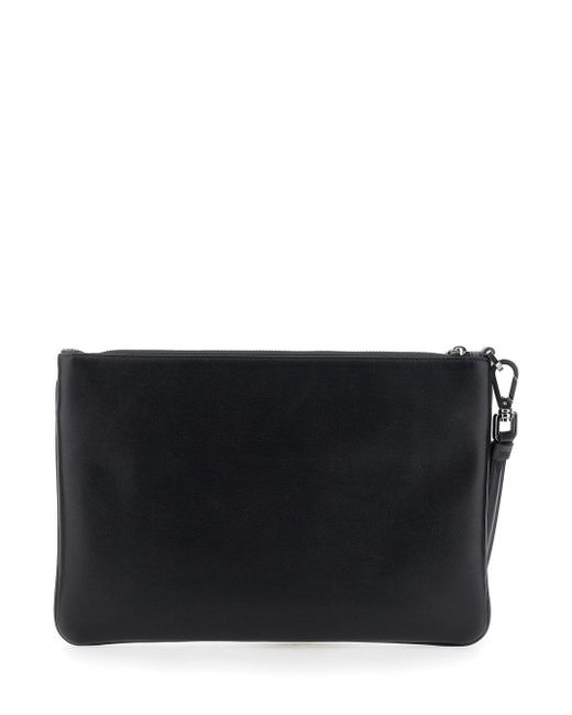 Clutch Con Cinturino Da Polso Removibile E Logo Letter di Dolce & Gabbana in Black da Uomo