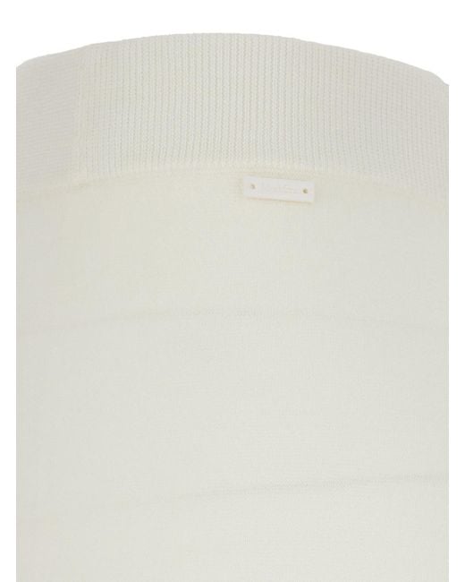 Max Mara White 'Nigeria' Pants With Elastic Waist And Wide Leg