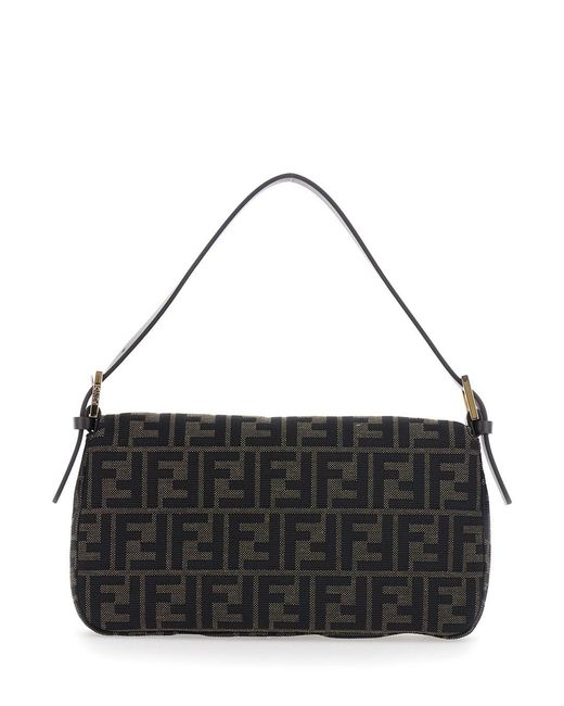 Fendi Black Baiguette Ff Jacquard