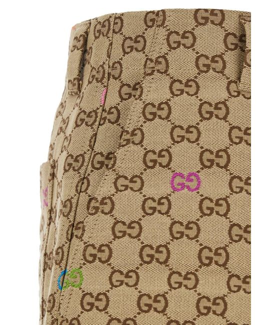 Gucci Natural Bermuda Pants With Belt Loops for men