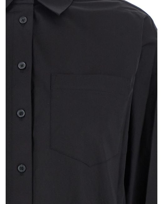 MICHAEL Michael Kors Black Cotton Shirt With Button-Down Collar
