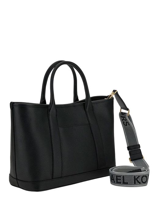 MICHAEL Michael Kors Black 'Luisa' Tote Bag With Mk Logo Detail