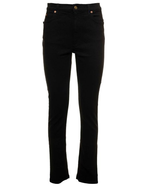 Gucci Black Jeans In Denim With Horsebit Detail Woman
