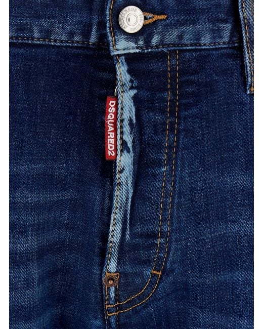 DSquared² Blue '643' Jeans With All-Over Details And Logo Patch On The Rear for men