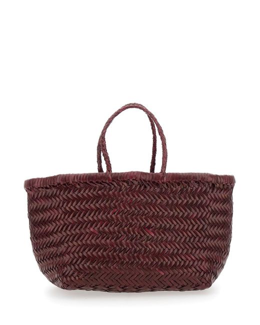 Dragon Diffusion Purple 'Triple Jump' Handbag With Two Top Handles A