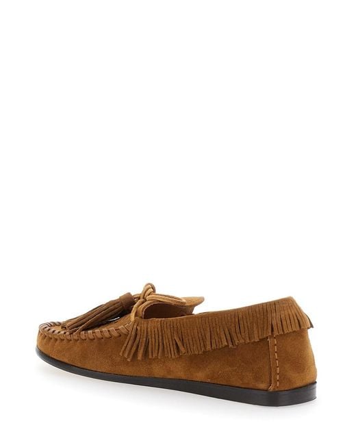 Isabel Marant Brown Fitza' Loafers With Fringed Details