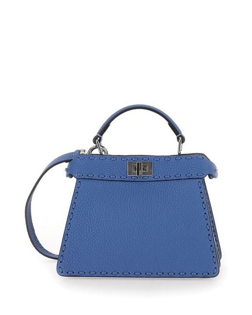 Borsa A Mano 'Peekaboo Iseeu Petite' Con Chiusura A Girello di Fendi in Blue