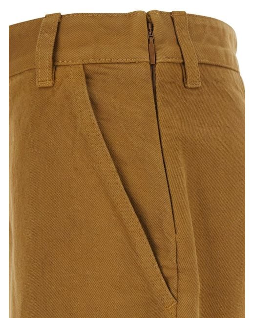 Saint Laurent Brown Pencil Skirt With Logo Patch On The Rear And Rear