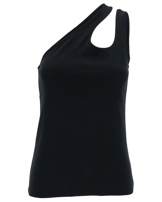 FEDERICA TOSI Black One-Shoulder Top With Cut-Out
