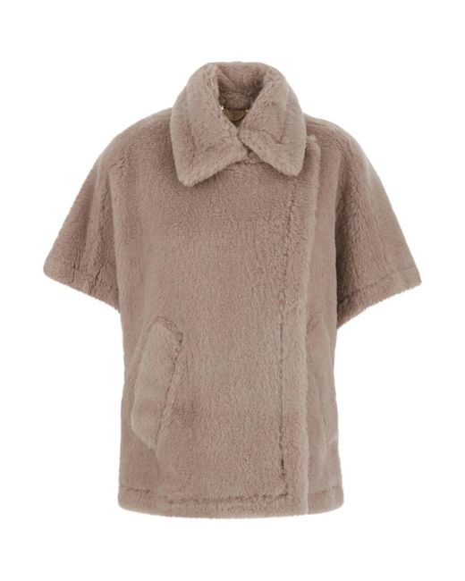 Cappa 'Tebe' Con Colletto A Revers E Maniche Corte A Kimono I di Max Mara in Gray
