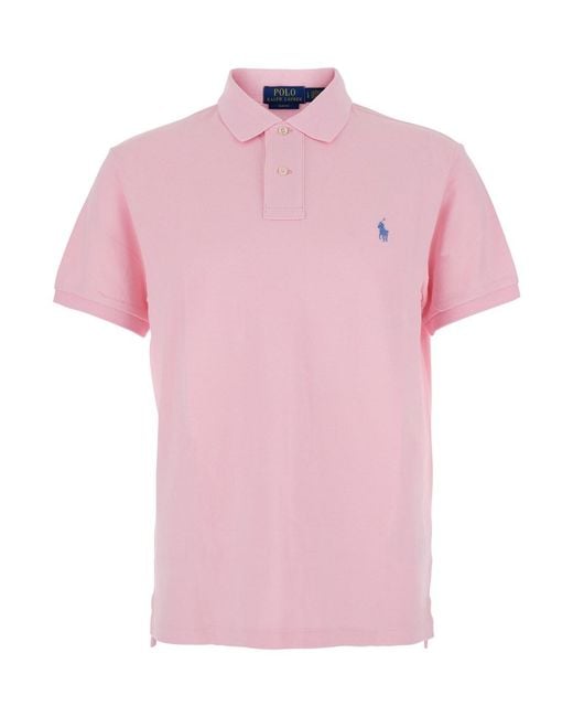 Polo Ralph Lauren Pink Polo Shirt Slim Fit for men