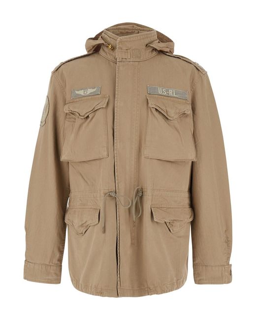 Polo Ralph Lauren Natural Cotton Jacket With Removable Hood for men