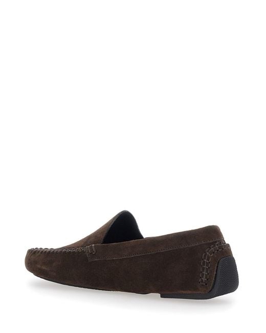 The Row Brown 'New Lucca' Loafers With Rounded Toe
