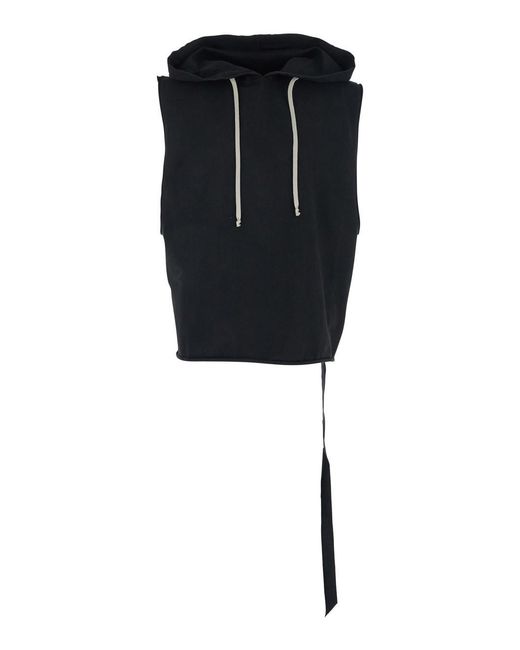Rick Owens Black Hooded Top for men