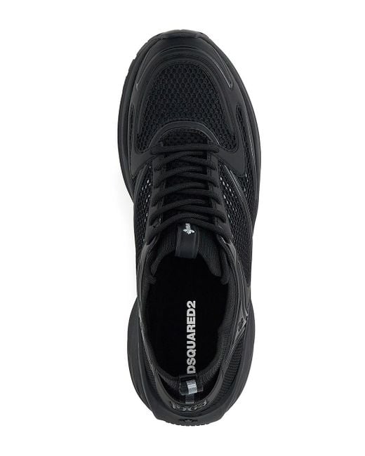 DSquared² Black 'Dash' Low Top Sneakers With 1964 Logo for men