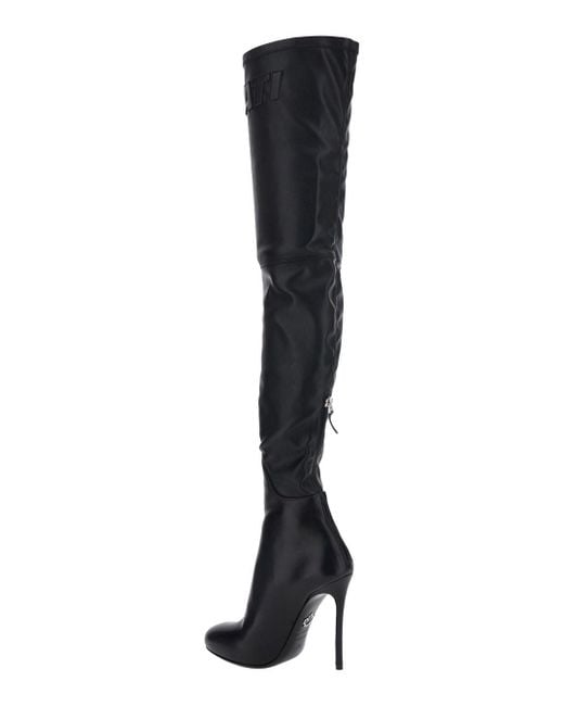 Stivali Al Ginocchio 'Ducati X D2' Con Tacco Alto A Spillo E di DSquared² in Black
