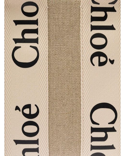 Chloé Natural Chloã 'Woody' Tote Bag With Shoulder Strap And Ribbon