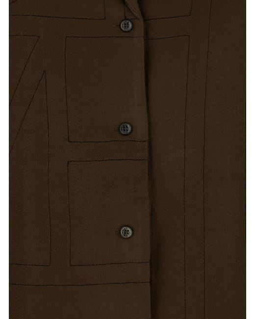 Totême Brown Shirt Notched Revers Modal