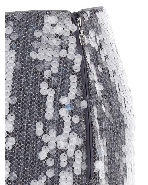 ROTATE BIRGER CHRISTENSEN Gray Skirt With All-Over Sequins