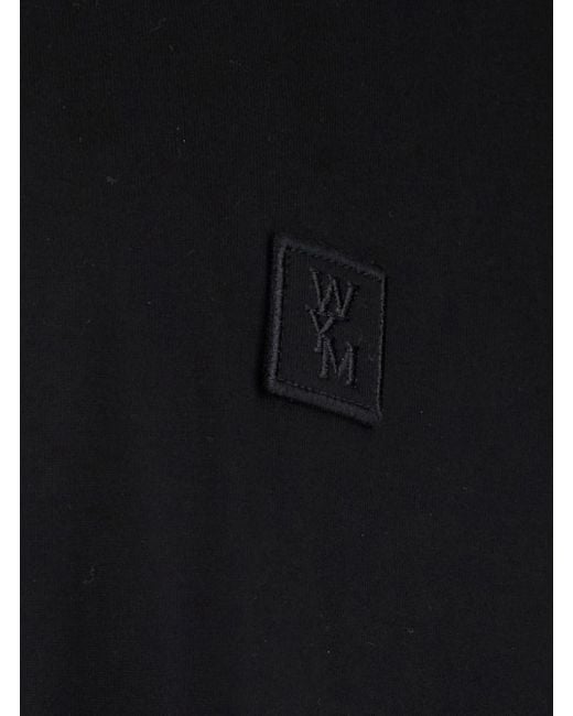 T-Shirtt-Shirt Girocollo Con Patch Logo Sul Fronte E M di Wooyoungmi in Black da Uomo