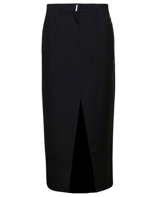 Givenchy Black Long Skirt With Front Split