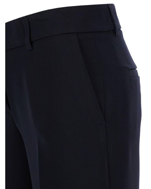 Le Plain Blue Straight Pants With Belt Loops