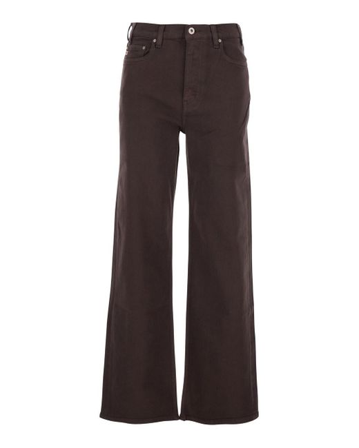 AG Jeans Brown Jeans With Logo Detail On The Pocket And Logo Patch On