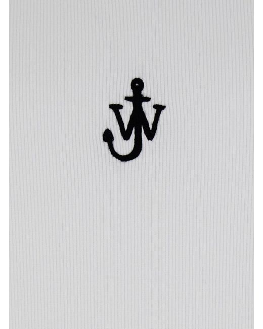 Top Smanicato Con Scollo Rotondo E Ricamo Logo Sul Fronte di J.W. Anderson in Gray da Uomo