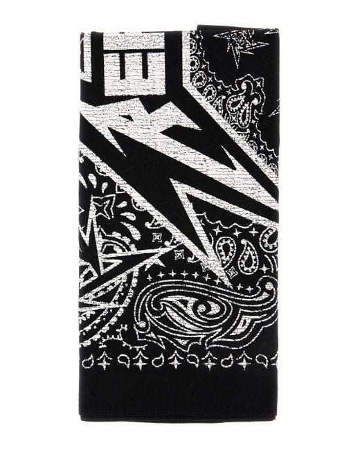 Represent Black Printed Scarf for men