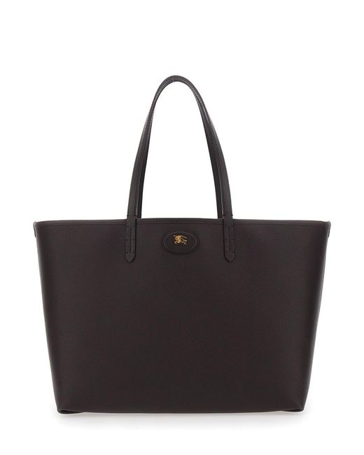 Burberry Black Reversible Tote Bag With Ekd Patch On The Front