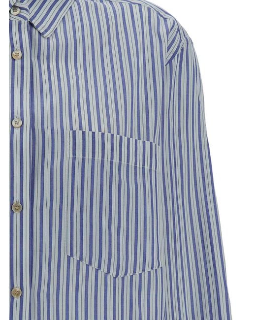 Isabel Marant 'esola' Blue Shirt With Stripe Motif In Cotton Woman