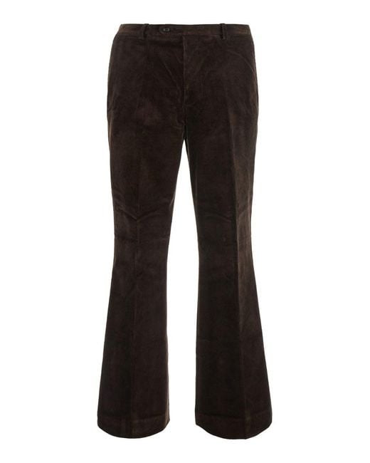 TONYWACK Black Flared Corduroy Pants With Cotton for men