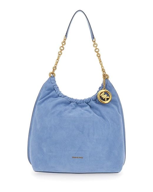 MICHAEL Michael Kors Blue Shoulder Bag Lg Cinch Conv Shldr Leather