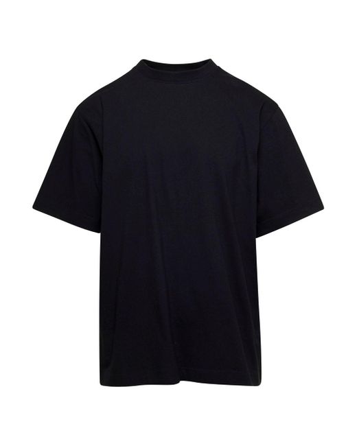 Burberry Black Crewneck T-Shirt With Pear Print for men