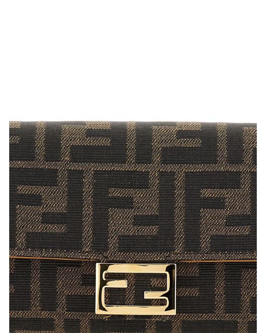 Fendi Gray Â€Œcontinentalâ€ Mini Bag With All-Over Ff Pattern
