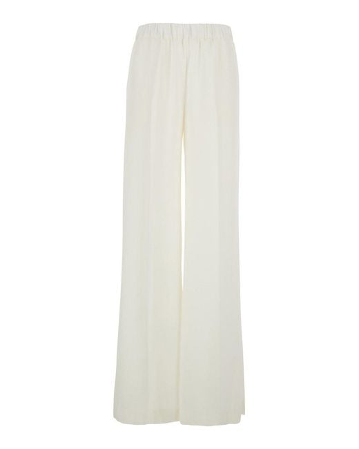 P.A.R.O.S.H. White Pants With Elastic Waist
