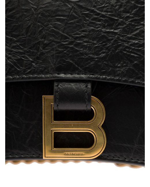 Balenciaga Black 'Crush Small' Crossbody Bag With B Logo
