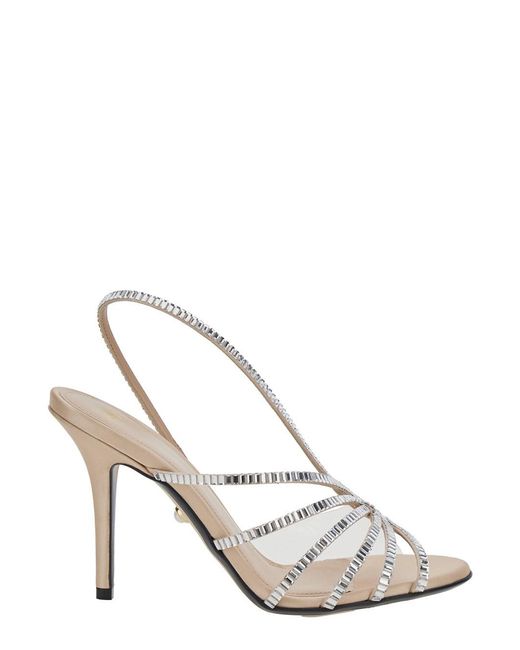 ALEVI White 'Star' Pumps With High Heel And Strass Details