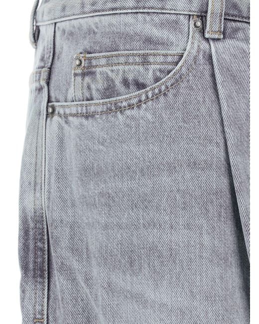 Juun.J Gray Jeans With Faded Effect And Wide Legi N Denim for men