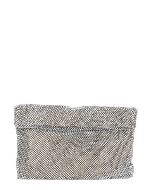 Clutch Con Decorazione Con Strass All-Over di Twentyfourhaitch in Gray