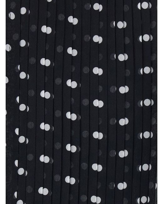 Tom Ford Blue Sleeveless Top With Halterneck And All-Over Polka Dot Motif