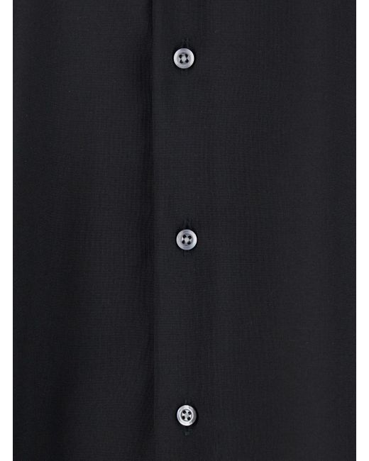 Low Brand Blue Shirt With Classic Collar And Button Closure for men