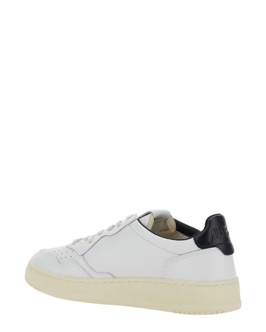Autry White 'Medalist Low' Low Sneakers With Logo Patch And Writing In for men