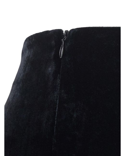 P.A.R.O.S.H. Black Oversized Velvet Pants With Viscose And Silk For Wo