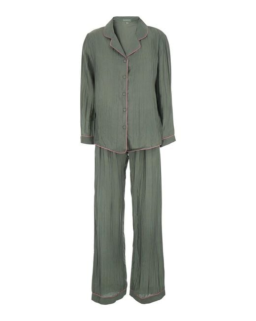 THE ROSE IBIZA Green Suit With Shirt And Pants