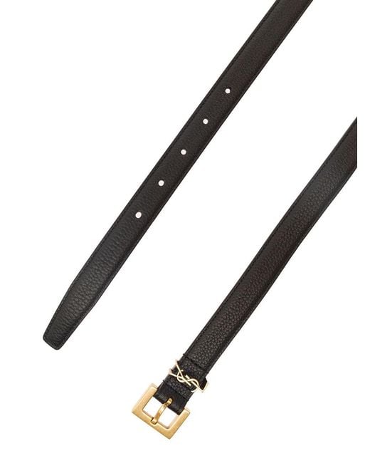 Saint Laurent White Belt With Cassandre for men