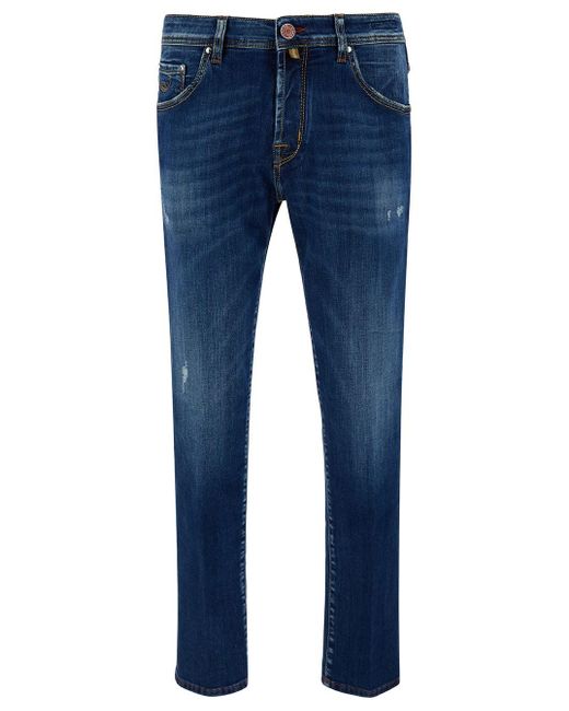 Jacob Cohen Blue Slim Jeans In In Cotton Blend Man for men