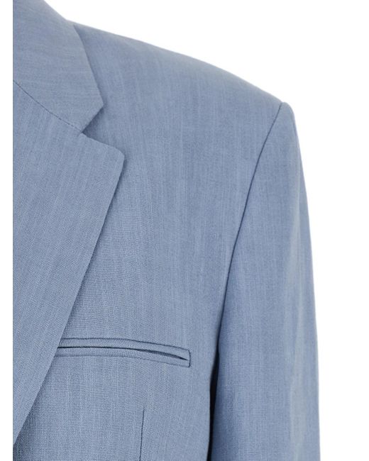 Giacca Con Revers Classici E Taschino Sul Petto di Seafarer in Blue