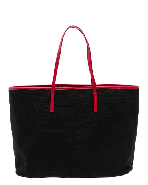 Marni Black 'Small Janus' Tote Bag With Logo Patch