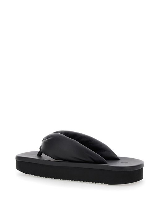 Rick Owens Black Padded Sandals With Platform